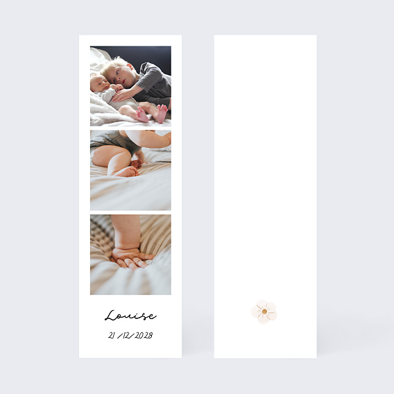 Faire part naissance Frise Fleurie