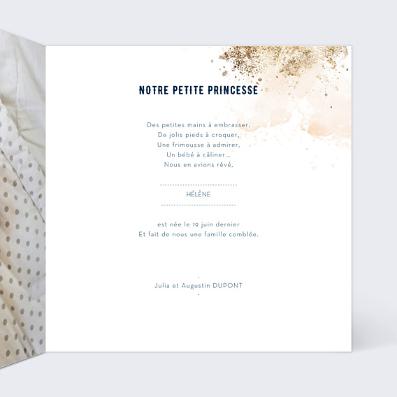 Faire-part Naissance Dorure Mystique