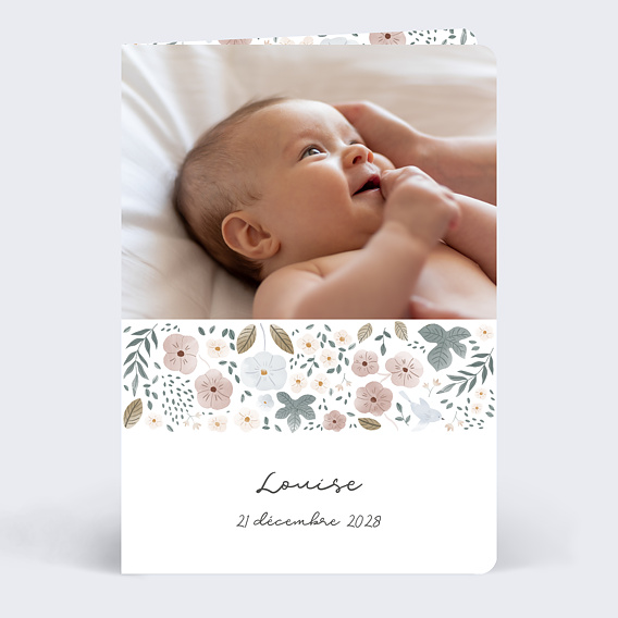 Faire part naissance Frise Fleurie