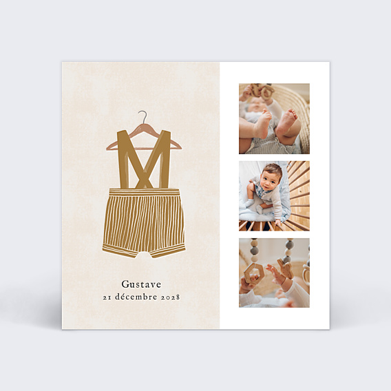 Faire-part Naissance Petits Vêtements Garçon