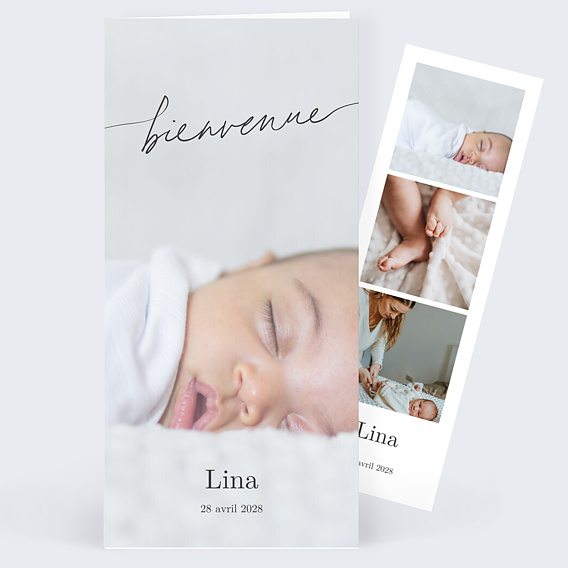 Faire part naissance Bienvenue noir