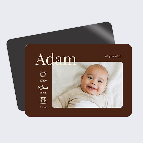 Faire part naissance Prénom chevauché