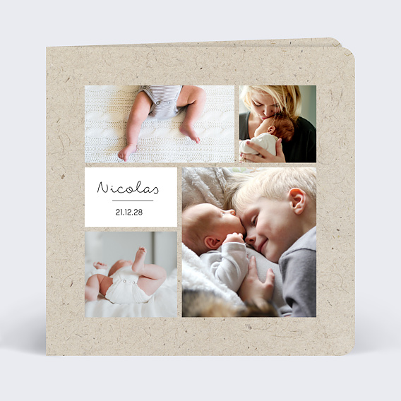 Faire part naissance Pêle Mêle Coton Après 4