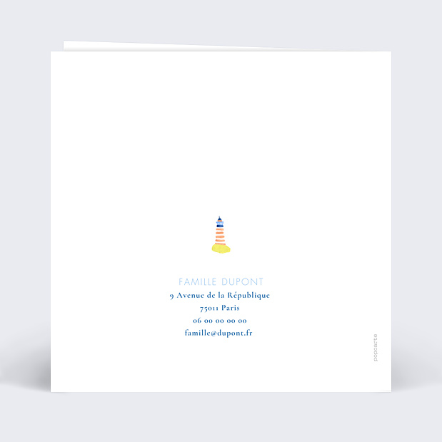 Faire-part Naissance Petits Bateaux Verso