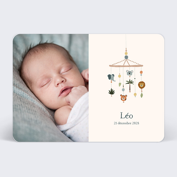 Faire part naissance Mobile Jungle Après 1