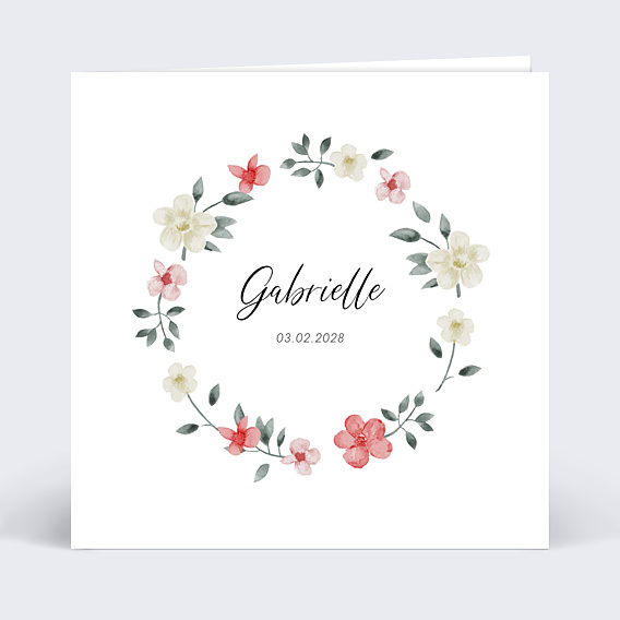 Faire part naissance Printemps fleurie