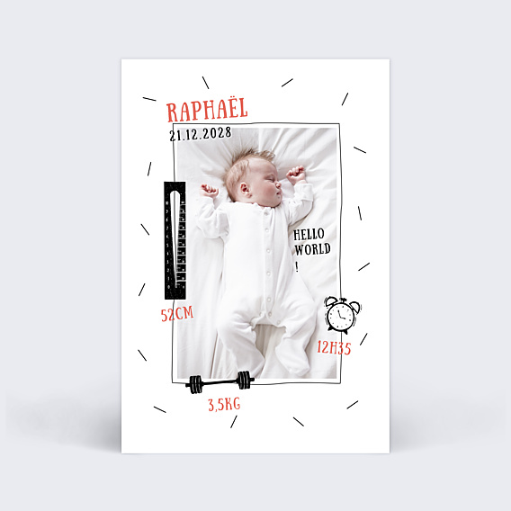 Faire-part Naissance Pictos Confettis