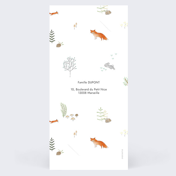 Faire-part Naissance Couronne renard