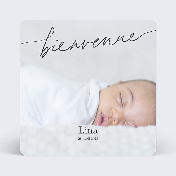 Faire part naissance Bienvenue noir