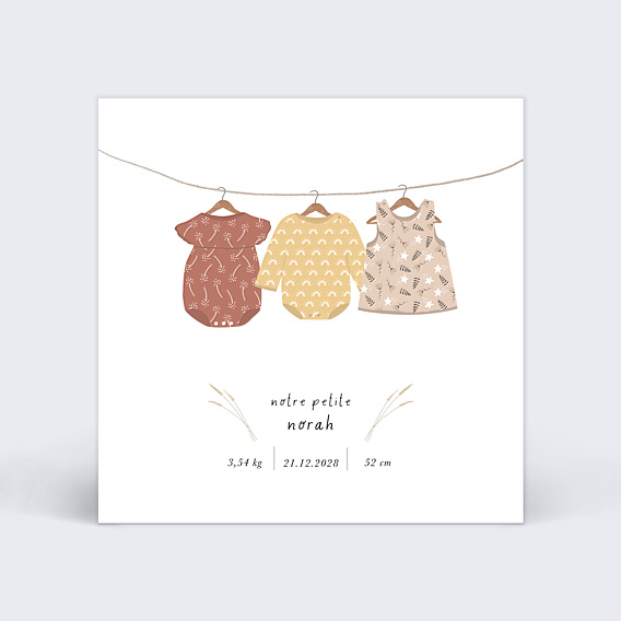 Faire part naissance Linge de Famille