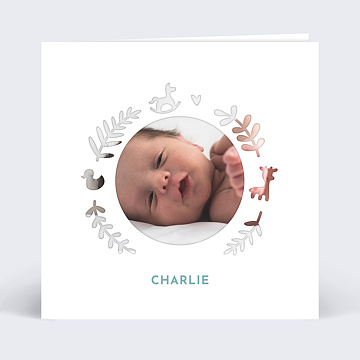 Faire-part Naissance Dcoupe Couronne de Jouets