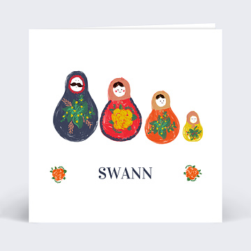 Faire part Naissance Poupes Russes