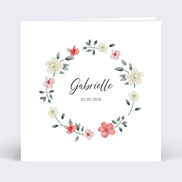 Faire-part Naissance Printemps fleurie