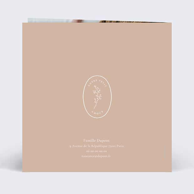 Faire-part Naissance Petite Brindille Verso