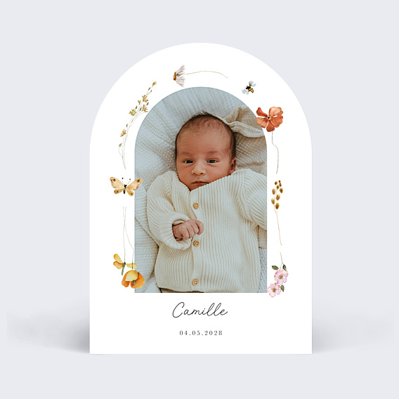 Faire part naissance Fleurs des champs