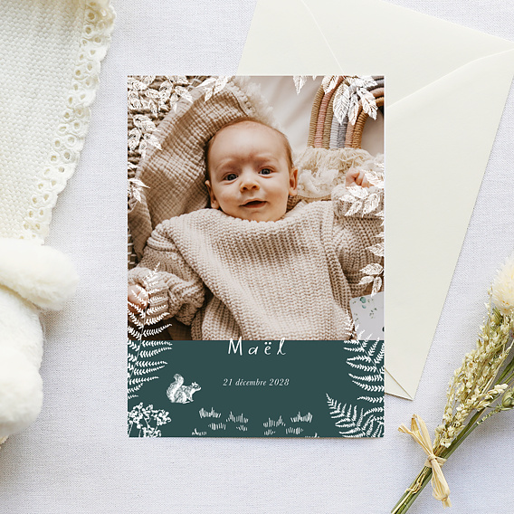 Faire part naissance Crayon Blanc Photo Après 1