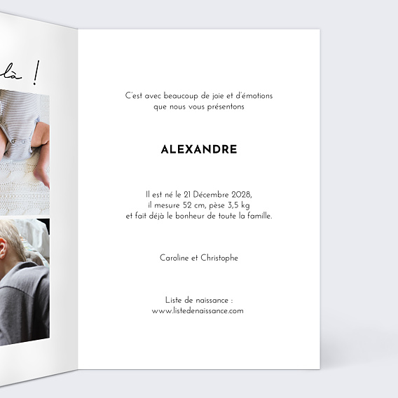 Faire-part Naissance Calligraphie Originale
