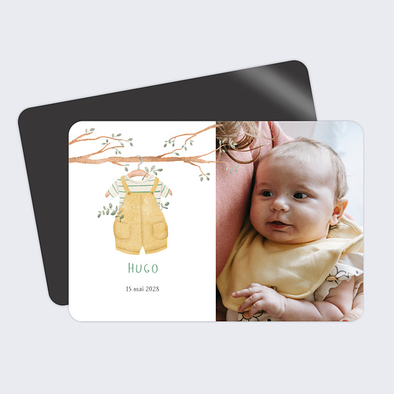 Faire part naissance Petite Salopette Garçon