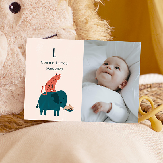 Faire part naissance Pyramide de la jungle Après 1