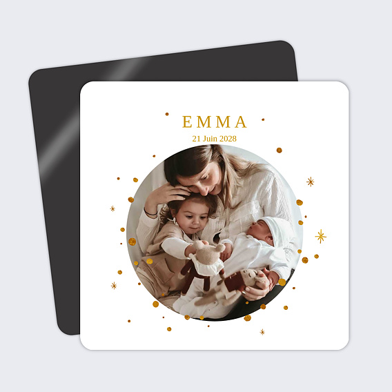 Faire part naissance Golden dots