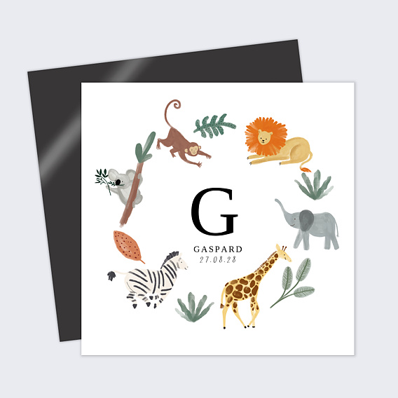 Faire part naissance Couronne jungle