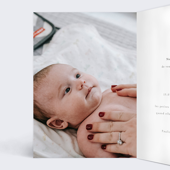 Faire part naissance Peluche Lapin Intérieur Gauche