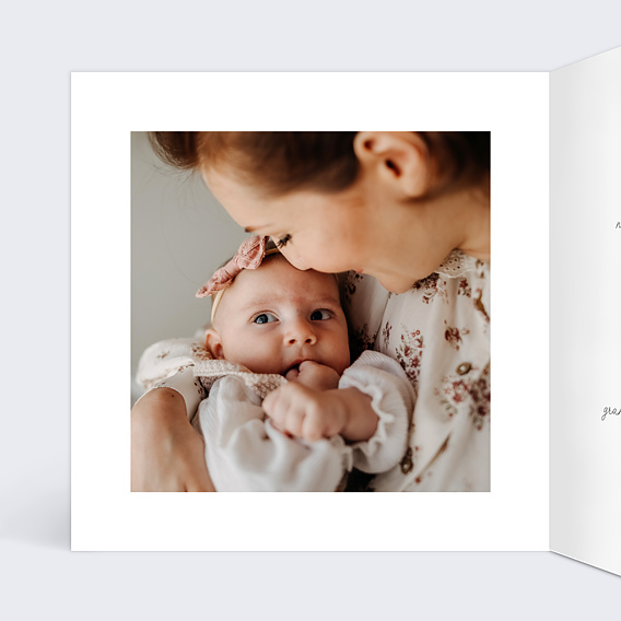 Faire part naissance Lapin Forêt Carré Intérieur Gauche