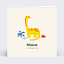 Faire part naissance Dinosaure Jaune