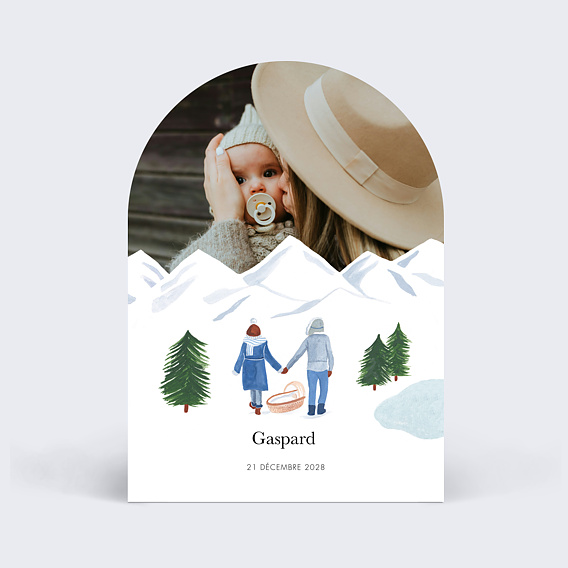 Faire part naissance Naissance à la montagne