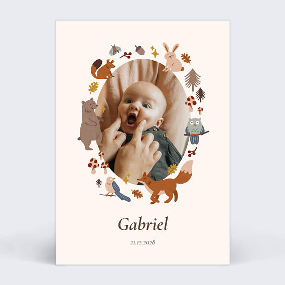 Faire part naissance Bois magique