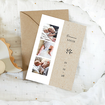 Faire-part Naissance Photomaton Nature
