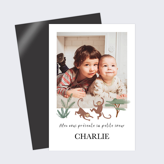 Faire part naissance Jungle animée