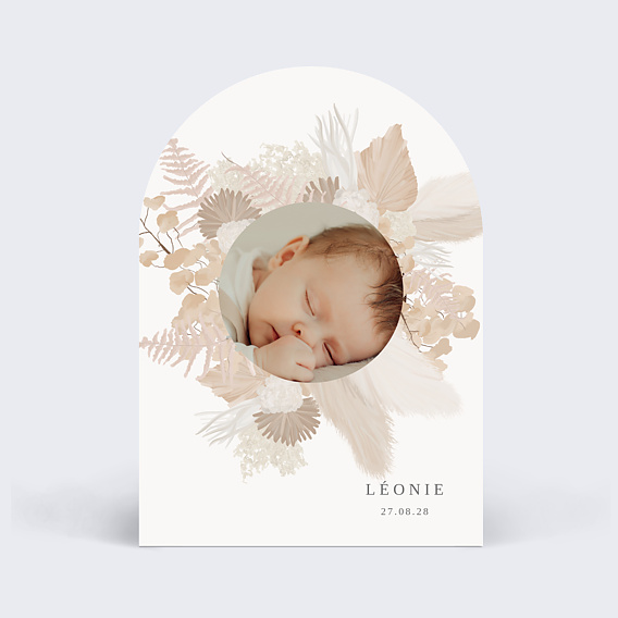 Faire part naissance Bohème rosé