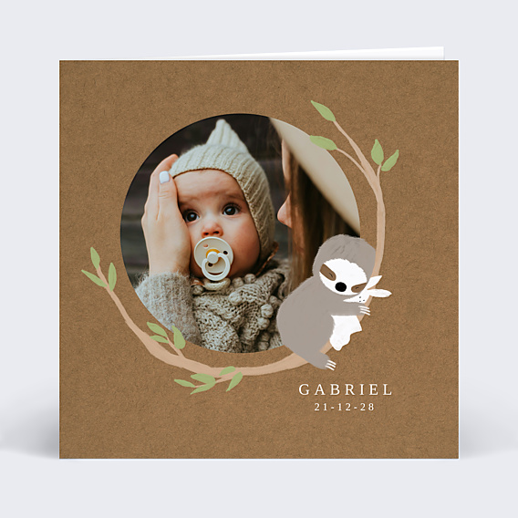 Faire-part Naissance Paresseux Original