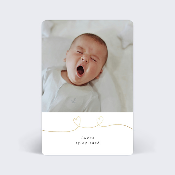 Faire-part Naissance Ligne du coeur
