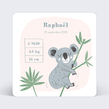 Carte invitation anniversaire My sweet koala