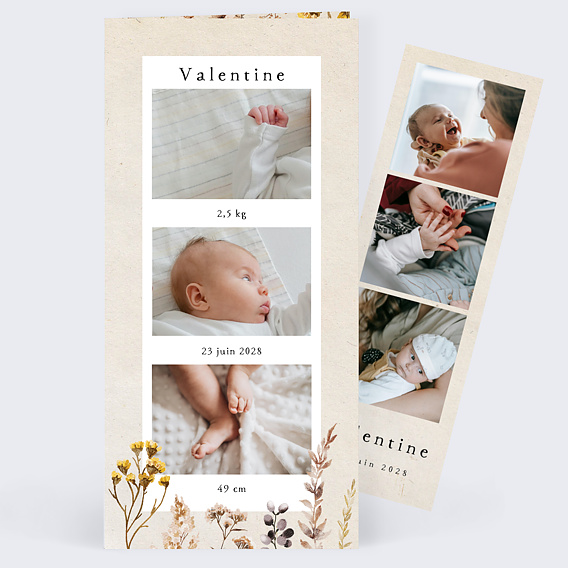 Faire part naissance Bouquet Sauvage Paysage