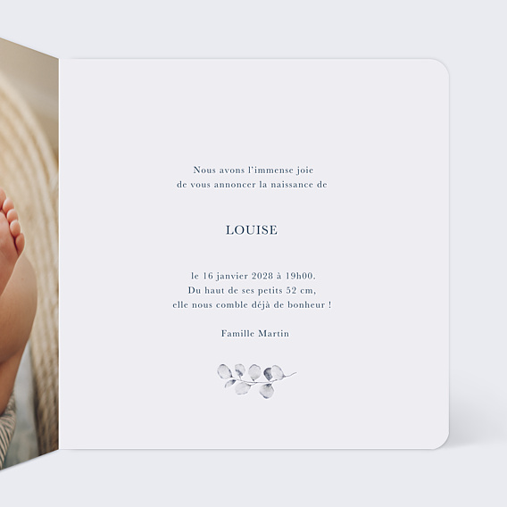 Faire-part Naissance Couronne Hiver