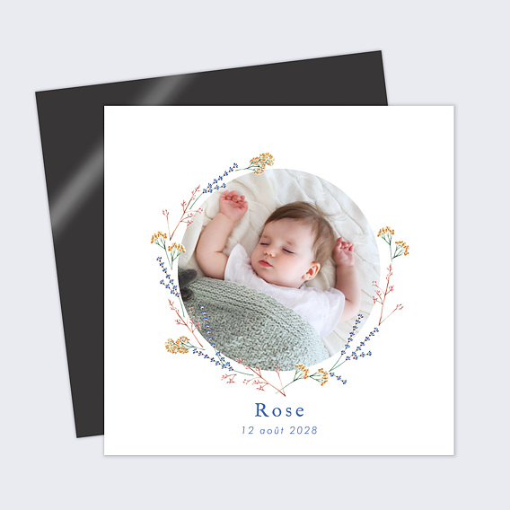 Faire part naissance Couronne Minimaliste Recto