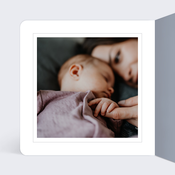 Faire part naissance Pattern Hiver Intérieur Gauche