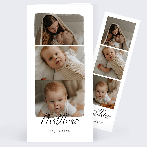 Faire-part Naissance Triptyque Moderne