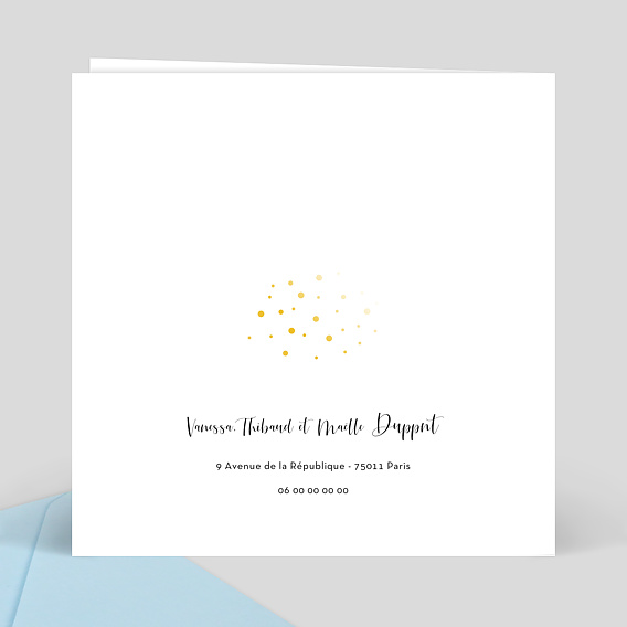 Faire part naissance Dorure Jolis Pois Verso