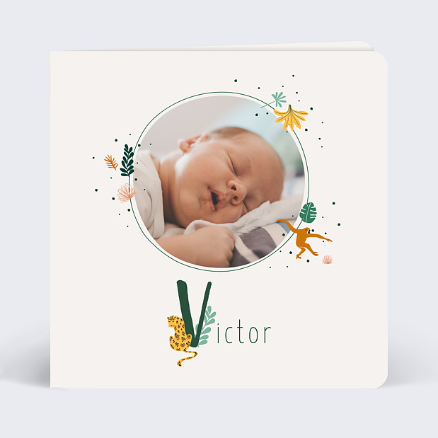 Faire-part Naissance Lettrine Jungle