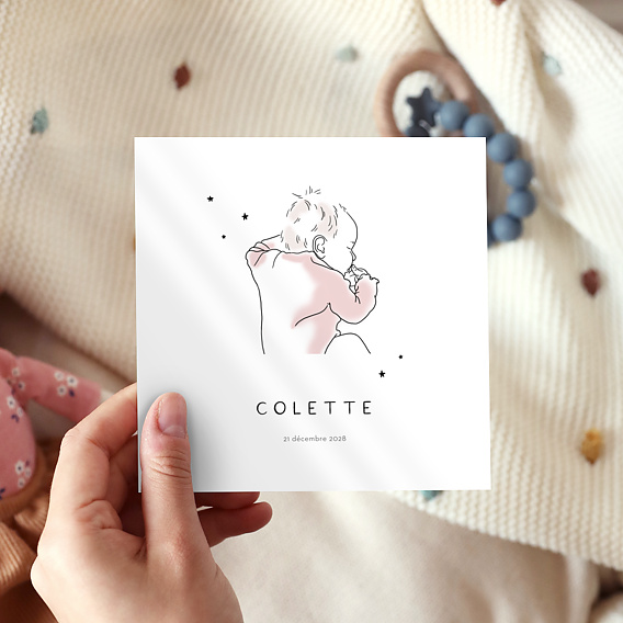 Faire part naissance Illustration Fille Après 4
