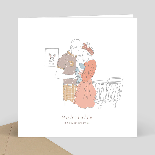 Faire-part Naissance Heureux Parents Recto