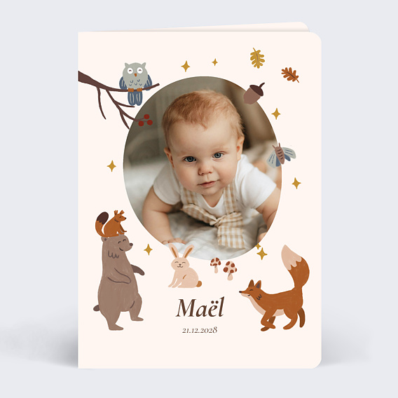 Faire part naissance Amis de la forêt