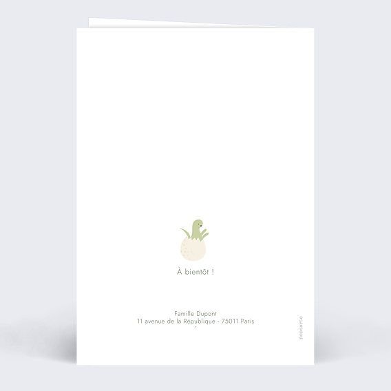 Faire-part Naissance Dinosaure Mignon