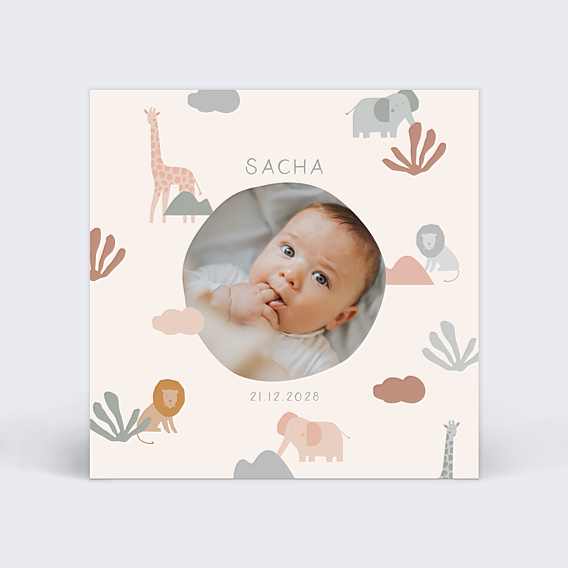 Faire-part Naissance Jungle Original