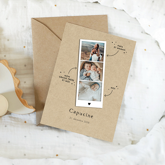 Faire part naissance Photomaton Famille Après 4