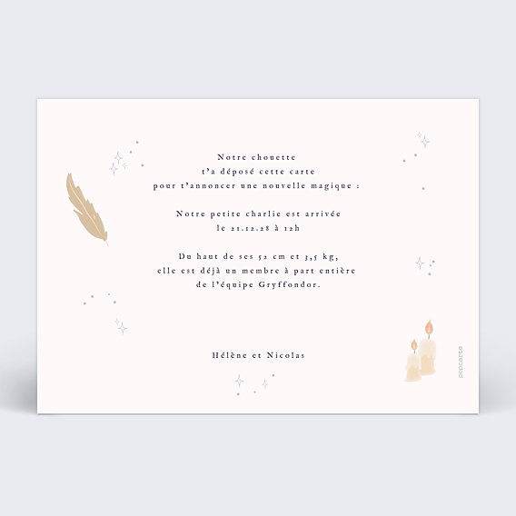 Faire-part Naissance Petit Sorcier